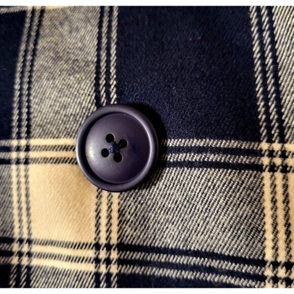 Rollas Horizon Check Flannel Blazer Navy Plaid Double-Breasted Womens 8 Flawless - Picture 9 of 9